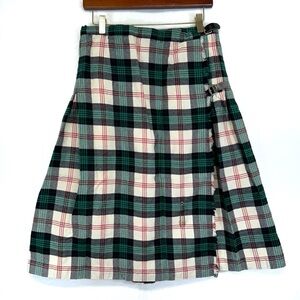JOHN MORRISON Edinburgh Vintage Scotland Pure Wool Tartan Skirt Pleated Scottish